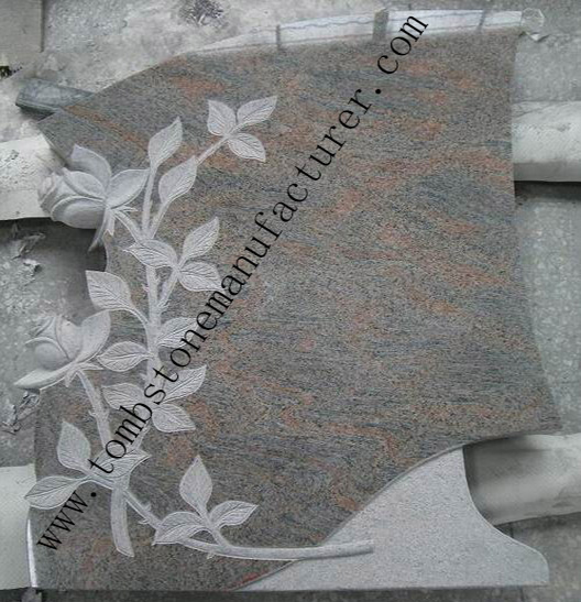 rose carving granite headstone29